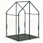 36"× 36" × 60" Portable Mini Greenhouse with PE Bottom Mat, 36×60 Inch Clear PVC Plant Grow Tent, Wind Resistant Metal Frame Outdoor Green House with Stakes & Ropes - Image 3