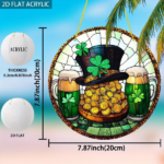 CIFbuy Irish St. Patrick's Day Sun Catcher Garden Home Decor Window Hanging Acrylic Mirror Sheet (TikTok, temu pick-up service) - Image 2