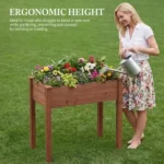 Bed - Cedar Planter with Non-Woven Liner, Bottom Drainage, 30-Inch Height, 34 x 18 x 30 in Sizes for Outdoor Plants Brown (Shipment from Walmart) - Image 4