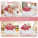 Pink + Beige Kids Sofa, Soft Teddy Fleece Foam Couch with Carry Handle & Removable Machine-Washable Cover - Image 10