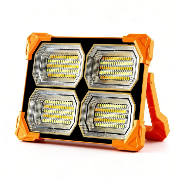 Portable LED Work Solar Light with Stepless Brightness Job Site Battery Rechargeable LED Floor Light for Emergency Worklight for Hurricane