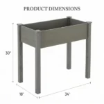 Bed - Cedar Planter with Non-Woven Liner, Bottom Drainage, 30-Inch Height, 34 x 18 x 30 in Sizes for Outdoor Plants Gray (Shipment from Walmart) - Image 2