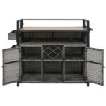 39.3" Farmhouse Kitchen Island with Drop Leaf, Kitchen Storage Island with Open Side Rack, One Drawer, Towel Rack, Rolling Kitchen Cart with Lockable Wheels for Lawn Garden, White - Image 33