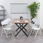 Same Code 71155989 6pcs Elegant Foldable Iron & PVC Chairs for Convention & Exhibition White - Image 26