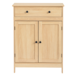 Natural wood color, particleboard with melamine veneer, 60*30*80cm, double doors, single drawer, bathroom vanity - Image 5