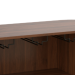 39" Fluted Liquor & Coffee Bar Cabinet with 6 Wine Racks and 3 Glass Holders, Mid-Century Modern Bar Cabinet with A Large Storage Drawer ,4 Hidden Storage Space on the Side , Black - Image 6