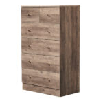 R279-9 Gray Particleboard with Textured Melamine Finish, 66*40*111cm, 4+2 Drawer Cabinet, Matte Gold Handles - Image 2