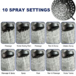 High-Pressure Rain Shower Head With 10 Spray Modes, 4.7 inch Fixed Bathroom Rainfall Showerhead With Adjustable Swivel Ball Joint, Bathroom Accessories - Image 7