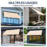 118.1"D x 47.2"W x(78.7 -118.1)"H Retractable Awning Khaki - Image 7