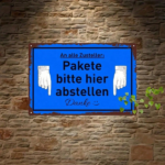 CIFbuy 1pc Creative 2D Flat Directional Sign With German Text, Please Place Here Gesture Pattern Wall Decor, Practical Home Room Signag TikTok, TikTok, gnag Self-pickup Logiopics - Image 6