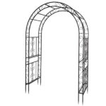 134*59*213cm Double Layer Iron Art Arc Top Iron Arch Black