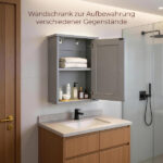 Gray P2 MDF painted finish, 34.6*20*50cm, single door with one shelf, bathroom vanity - Image 5