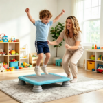 25.5 Inch Kids Mini Trampoline with Non-Slip EVA Jumping Surface, Rounded Edge PU Foam Foot Pads Compact Indoor Outdoor Balance Bounce Toy for Toddlers Ages 3+ Blue - Image 6