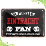 CIFbuy Vintage Eintracht Fan Metal Tin Sign German Quote Football Wall Decor (TikTok, temu pick-up service)