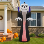 Replace 66071740 12FT Giant Halloween Inflatable Blow Up Decorations, Grim Reaper with Jack-o'-Lantern Pumpkin Head and 3-Color LED Flame for Holiday Party Garden Lawn Yard Patio Décor - Image 10