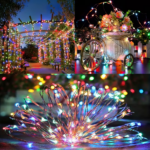 2 blue solar fairy lights, each pack contains 110 LED solar string lights, IP65 waterproof copper wire, 8 modes of solar fairy lights, suitable for garden, courtyard, tree, wedding, Christmas decoration - Image 10