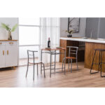 Same Code 35204938 Brown Wood Grain PVC Breakfast Table (One Table and Two Chairs) - Image 21