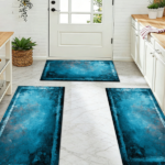 Three-piece kitchen rug set, non-slip and washable, abstract pattern kitchen hallway rug, soft and comfortable, suitable for sinks, floors, entrances, hallways and bathrooms. - Image 10