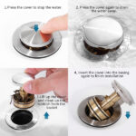 Pop-Up Drain Stainless Steel With Overflow Anti-Clogging for Vessel Sink Lavatory Vanity Sink Drain with Strainer Basket, Brushed Nickel[Unable ship weekends, TK/TEMU only for pickup, only TX10643 warehouse supports GOFO] - Image 10