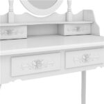 Modern Concise 4-Drawer 360-Degree Rotation Removable Mirror Dresser White =32759839 - Image 13