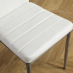 4pcs backrest cushion horizontal sewing decoration PU leather dining chair round tube white cushion gray leg N201 Replace encoding 13029116 - Image 15