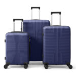 PP Trolley Case 20in 24in 28in 3PCS Suitcase Set Navy Blue - Image 11