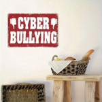 CIFbuy Cyberbullying Awareness Sign Rustic Vintage Iron Wall Art 8.0x12.0Inch, Red White Text Weatherproof No Power Needed Metal Plaque TikTok, TikTok, aque Self-pickup Logiopics - Image 5