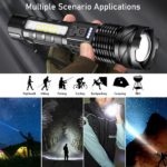 2Pack USB Rechargeable LED Flashlight Adjustable Focus Camping Hiking Outdoor Flashlight Work light (US Logistics For USPS/DHL/Fedex/UPS. No designated logistics accepted TK/TMEU only For self-pickup - Image 11