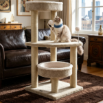 36" Compact Space‑Saving Cat Activity Center, Heavy‑Duty Stable Cat Climbing Furniture with Plush Rest Areas & Pom‑pom Toy for Kittens & Adult Cats - Image 10