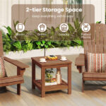 Versatile 2-Tier Wooden Side Table, Easy Assembly Nightstand for Garden Living Room Poolside - Image 9