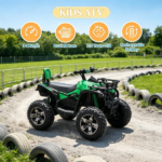 12V Green Kids Ride-On ATV, Music Headlights, for 37-60 Months Toddlers - Image 7