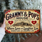 CIFbuy Grammy & Pop's House 2D Flat Vintage Metal Wall Sign,8x12Inch Rustic Laurel Heart Pattern Iron Wall Decor,Retro Nostalgic Hangin TikTok, TikTok, ngin Self-pickup Logiopics - Image 8