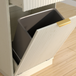 10-Gallon Woodgrain Tilt-Out Trash Can Cabinet Wooden Garbage Recycling Cabinet with Wave-Textured Hideaway Drawer&Pull-Out Bin-Multipurpose Kitchen/Bath Organizer in Antique White Finish - Image 14