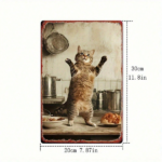 CIFbuy Vintage Cat Metal Wall Art Rustic Iron Sign" Apron Cat Pattern 2D, Playful Detailed Craftsmanship Home Decor 8x12 Inch Iron Sign AikTok, Iron Sign AikTok, t Self-pickup Logiopics - Image 8