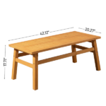 Outdoor Wood Coffee Table, 42" Farmhouse Side Table for Patio, Solid Cedar Wood Accent Table with Slatted Tabletop for Garden Poolside Lawn Living Room, Teak Wood Finish - Image 4