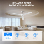 52 inch Modern Ceiling Fan with Lights,Remote Control, 3 Plywood Blades,6-Speed,Dimmable, Noiseless Reversible DC Motor,Indoor/Outdoor Ceiling Fan for Living Room Bedroom patio, 3D-X3[Unable ship on weekends, TK/TEMU only for pickup, only TX10643 warehouse supports GOFO] - Image 11