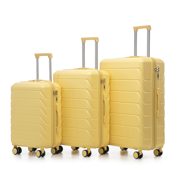3 in 1 ABS&PC Trolley Box 20in 24in 28in Trolley Box Iron Tie Rod ABSPC Alloy Wine Yellow