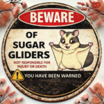 CIFbuy 1pc Cute Sugar Glider Warning Sign, "" Glider Warning Sign, Sign, 8x8in Retro 2D Flat Round Decorative Plaque TikTok, TikTok, temu emu Self-pickup Logiaqics - Image 6