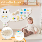 11-in-1 Montessori Owl Activity Wall - STEM Sensory Busy Board with Magnetic Whiteboard, 3+ Years Old - Image 4