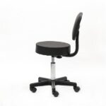 Round Shape Plastic Adjustable Salon Stool with Back Black - Image 18