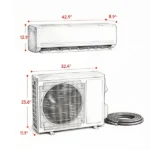 230V Inverter Mini Split Air Conditioner, AC Unit Cools up to 1500 Sq.Ft, Complete Installation Kit - Image 2