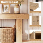 63" Farmhouse Console Table, Narrow Entryway Table with Spacious Bottom Storage - Image 10