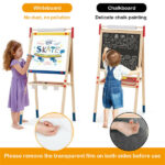 3-in-1 Kids Art Easel - Double-Sided Magnetic Board+Paper Roll, 26 Letter Magnets, Multicolor - Image 10