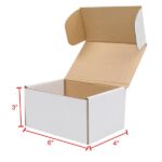 50 Corrugated Paper Boxes 6x4x3" 15.2*10*7.6cm White Outside and Yellow Inside - Image 3