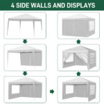 3 x 3m Two Doors & Two Windows Practical Waterproof Right-Angle Folding Tent White - Image 15