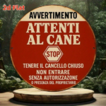 CIFbuy 1pc Vintage Italian "Beware Of Dog" Warning Sign, 8-Inch Round Metal Plaque With Stop Symbol & Dog Icon, Outdoor Aluminum Decor TikTok, TikTok, Self-pickup Logiopics - Image 8