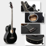 [Do Not Sell on Amazon] GMB101 4 string Electric Acoustic Bass Guitar w/ 4-Band Equalizer EQ-7545R Black - Image 9