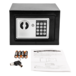 Mini Wall-in Style Electronic Code Metal Steel Box Safe Case 17EF Black - Image 45