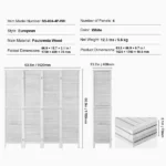 4-Panel Wooden Room Divider, Folding Screen Panels, 66.9*63.8 Inches Partition, Portable Decorative Screen for Room Separation in Home, Office, Restaurant, and Bedroom (Shipment from Walmart) - Image 2