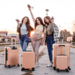 Non-TSA customs lock four-in-one PP trolley suitcase, available in 16in, 20in, 24in, and 28in sizes, in pink - Image 12